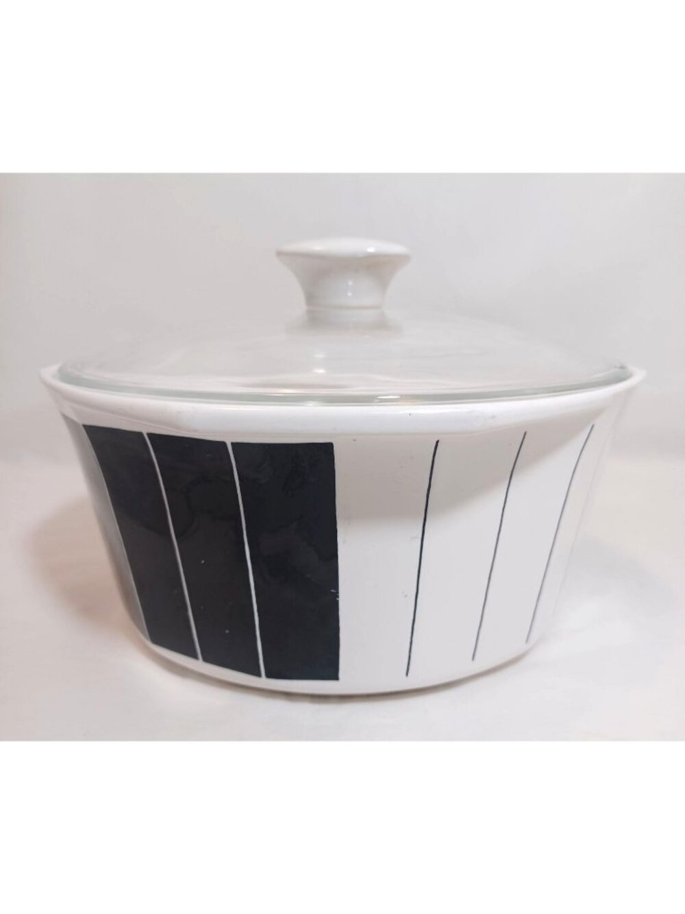 Vtg Daniel Hechter AAH02 Counterpoint Black Bakeware Casserole Dish with Lid MCM - Picture 2 of 11